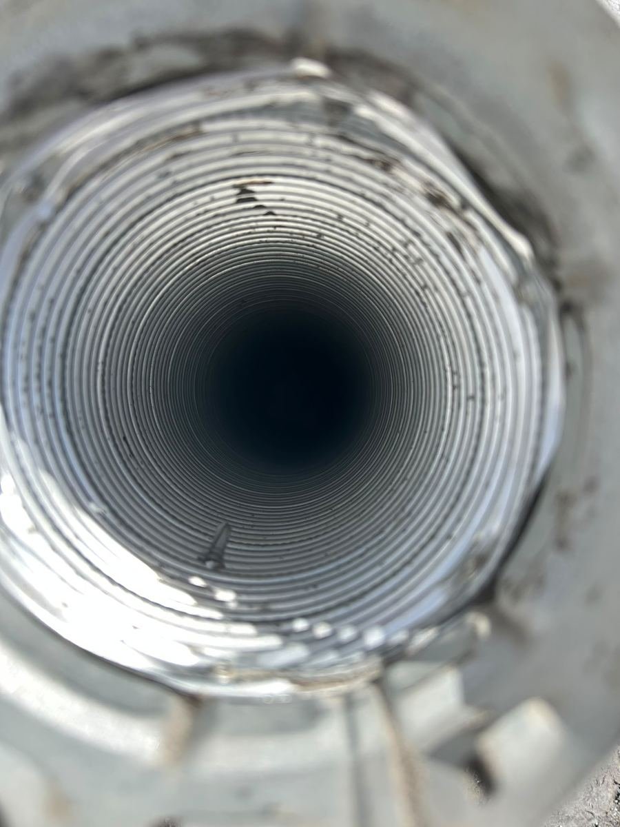 Clean dryer vent duct after professional dryer vent cleaning